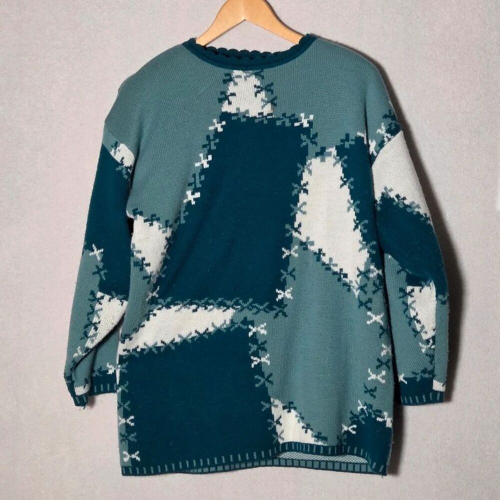 Forenza Sweater Vintage 80s Mountain Patchwork